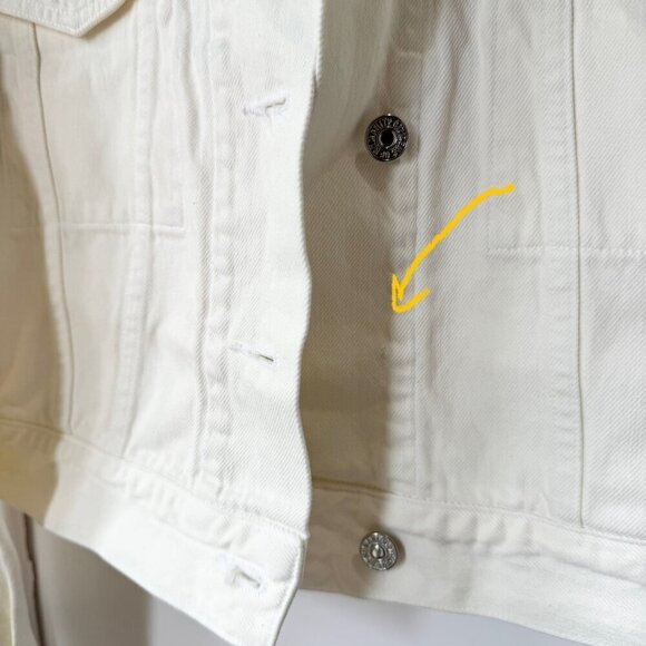 New Citizens of Humanity Renata Denim Jean Jacket Collarless White Pashmina - Picture 13 of 16